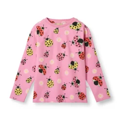 Langærmet bluse med mariehøner - 539
