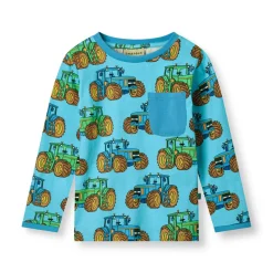Langærmet bluse med traktorer - 718