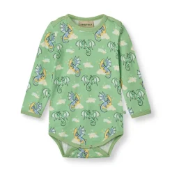 Langærmet body med sovende drager - 827