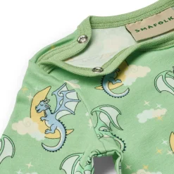 Langærmet body med sovende drager - 827
