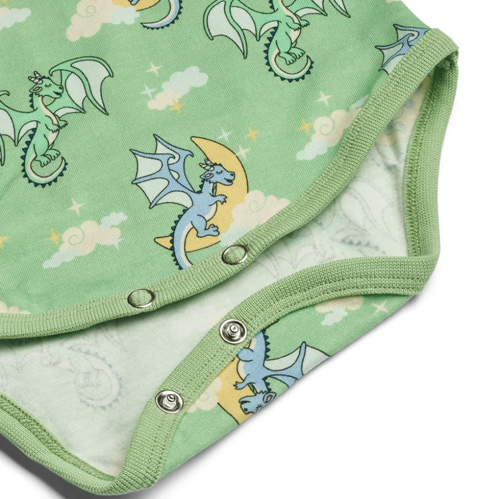 Langærmet body med sovende drager - 827