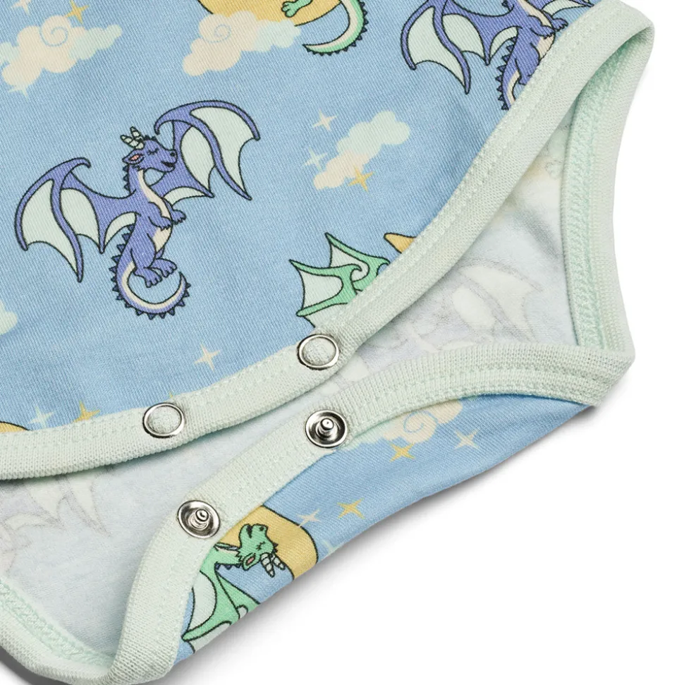 Langærmet body med sovende drager - 737