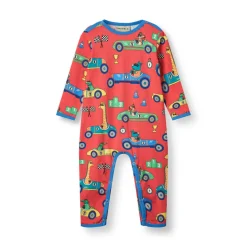 Langærmet heldragt med racer biler - 534