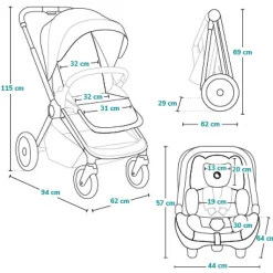 Layla 3i1 - grey stone
