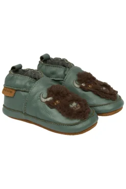 Læder Slipper - 3D - Balsam green