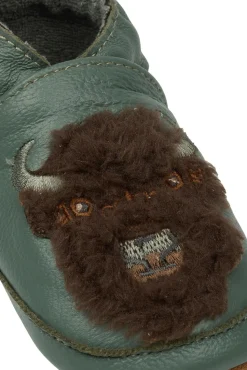 Læder Slipper - 3D - Balsam green