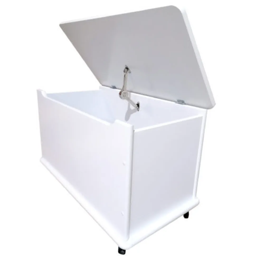 Legetøjskiste på hjul - hvid