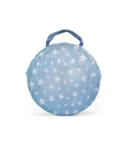 Legetunnel, blå m. hvide stjerner