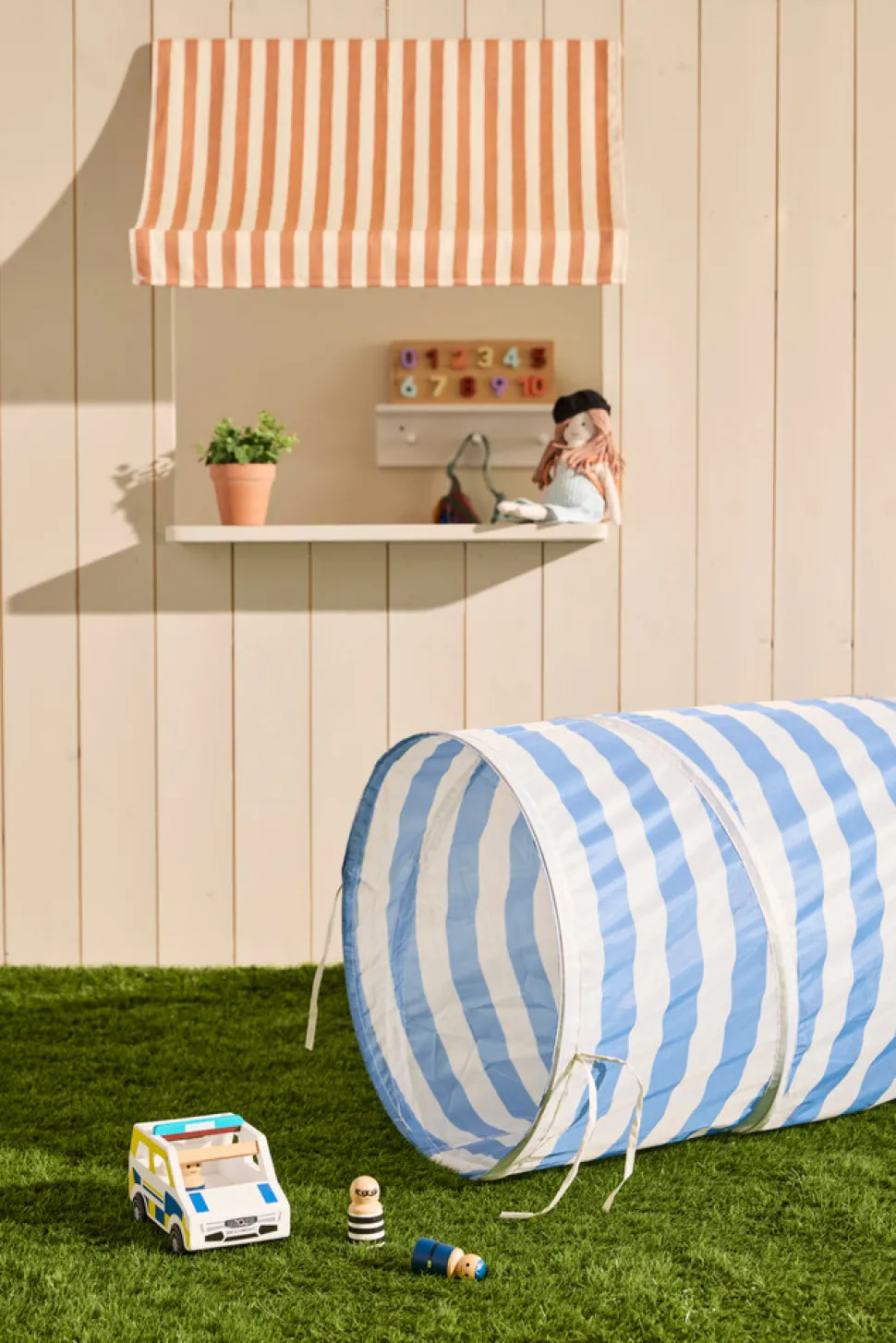 Legetunnel, Blå med striber