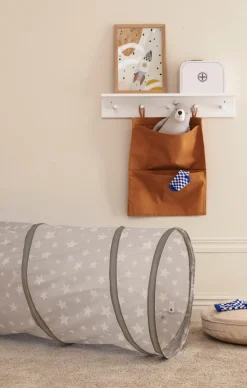 Legetunnel, grå m. hvide stjerner