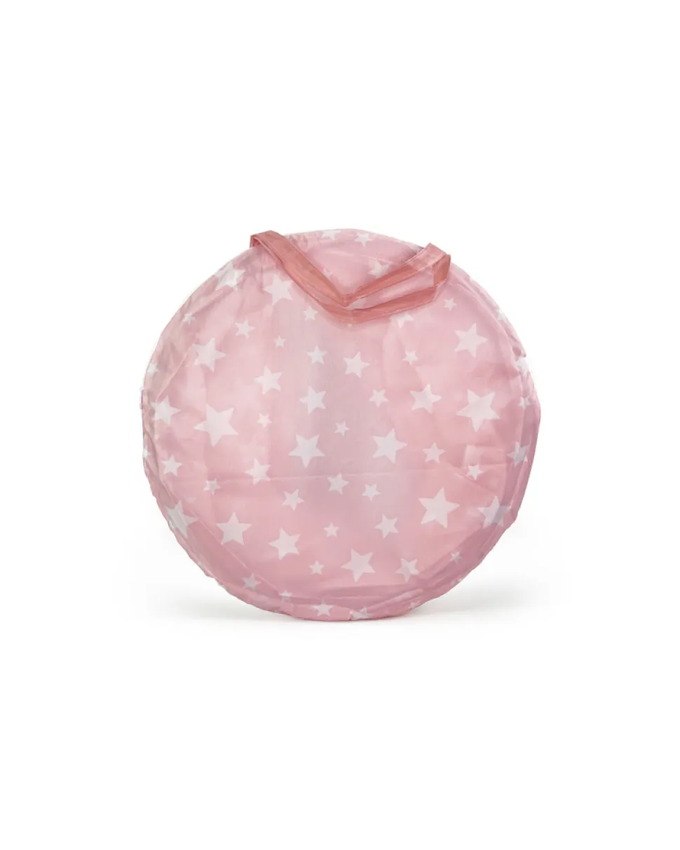 Legetunnel, rosa m. hvide stjerner