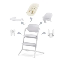 Lemo højstol 4in1 sæt - all white