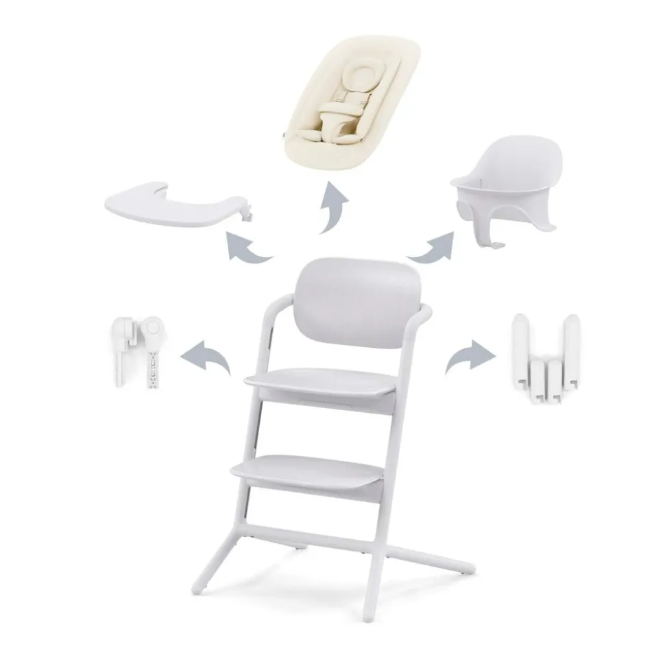 Lemo højstol 4in1 sæt - all white