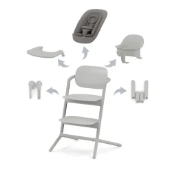 Lemo højstol 4in1 sæt - suede grey