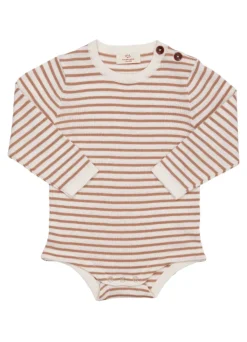 Let strikket bodystocking m. striber - CREAM