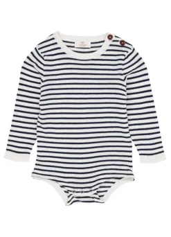 Let strikket bodystocking m. striber - NAVY