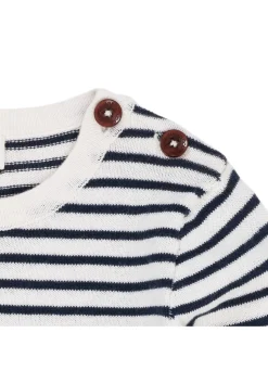 Let strikket bodystocking m. striber - NAVY