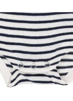 Let strikket bodystocking m. striber - NAVY