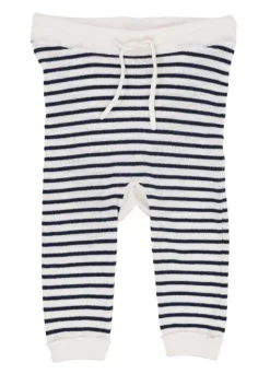 Let strikket leggings m. striber - NAVY