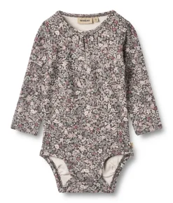 Liv Body Langærmet - Purple stone flowers