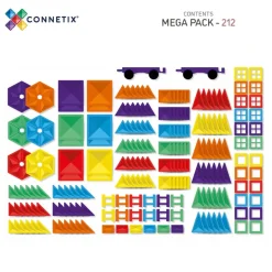 Mega Pack - magnetsæt 212 dele - rainbow