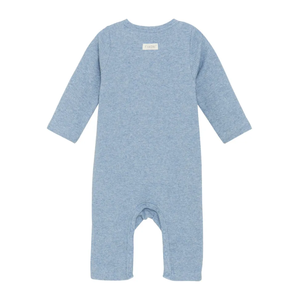 Melange Rib Romper Langærmet - 7639