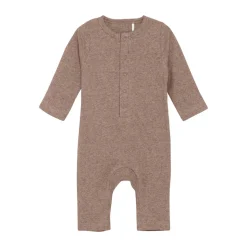 Melange Rib Romper Langærmet - 2813