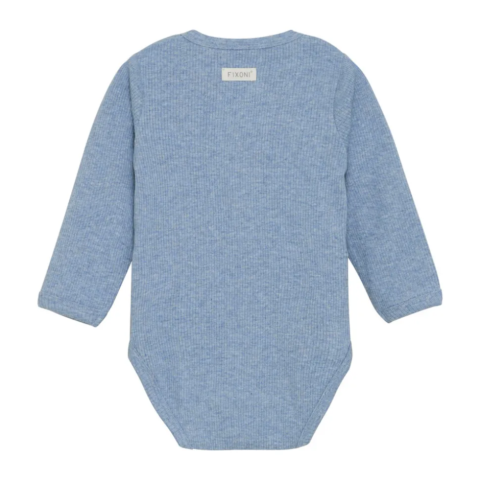 Melange Rib Wrap Body Langærmet - 7639