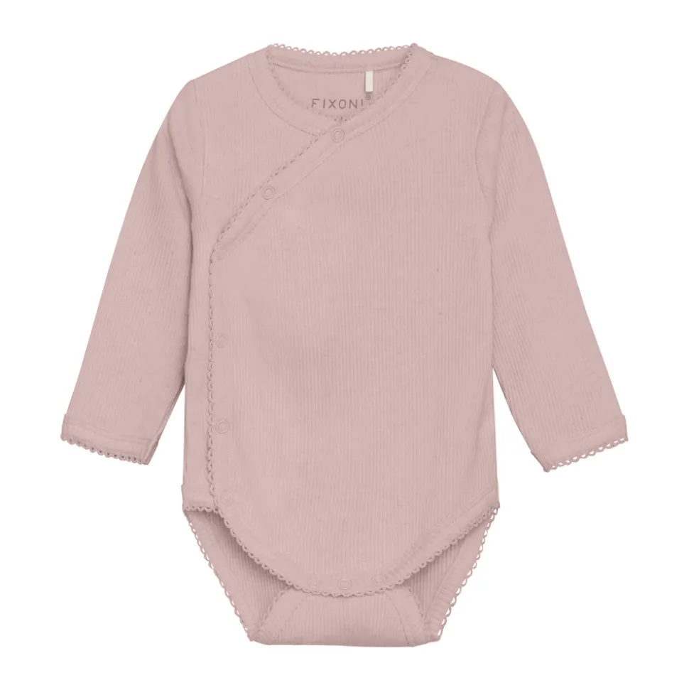 Melange Rib Wrap Body Langærmet - 5016