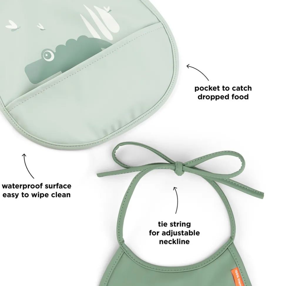 Mini hagesmæk m/lomme 2 stk. Croco Grøn