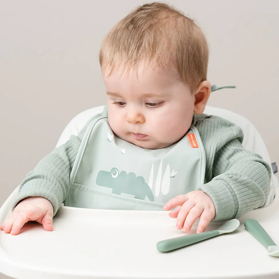 Mini hagesmæk m/lomme 2 stk. Croco Grøn