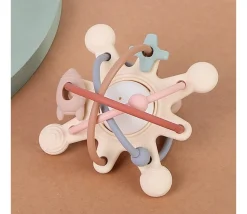 Multi toy silikonelegetøj med raslekugle dark