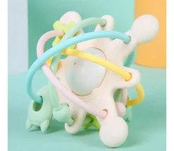 Multi toy silikonelegetøj med raslekugle Pastel
