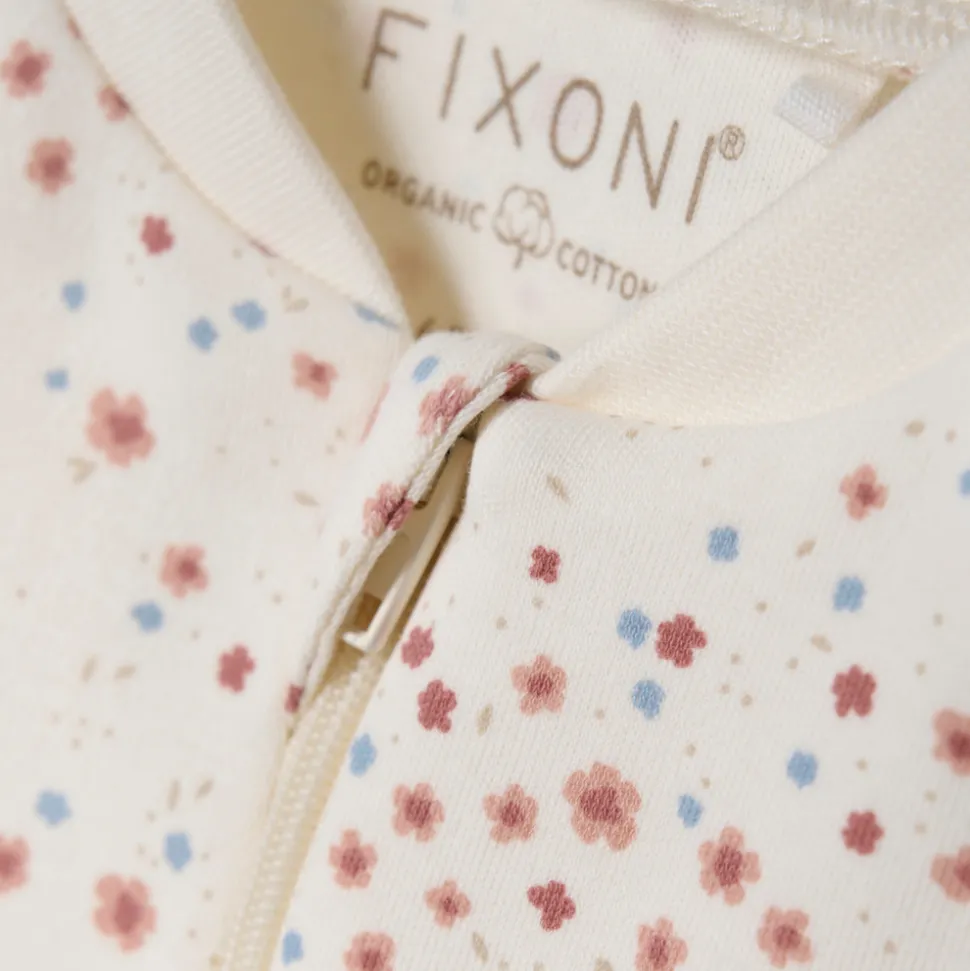 Natdragt med lynlås og fod - Misty Rose