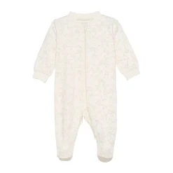 Natdragt med lynlås og fod - Marshmallow