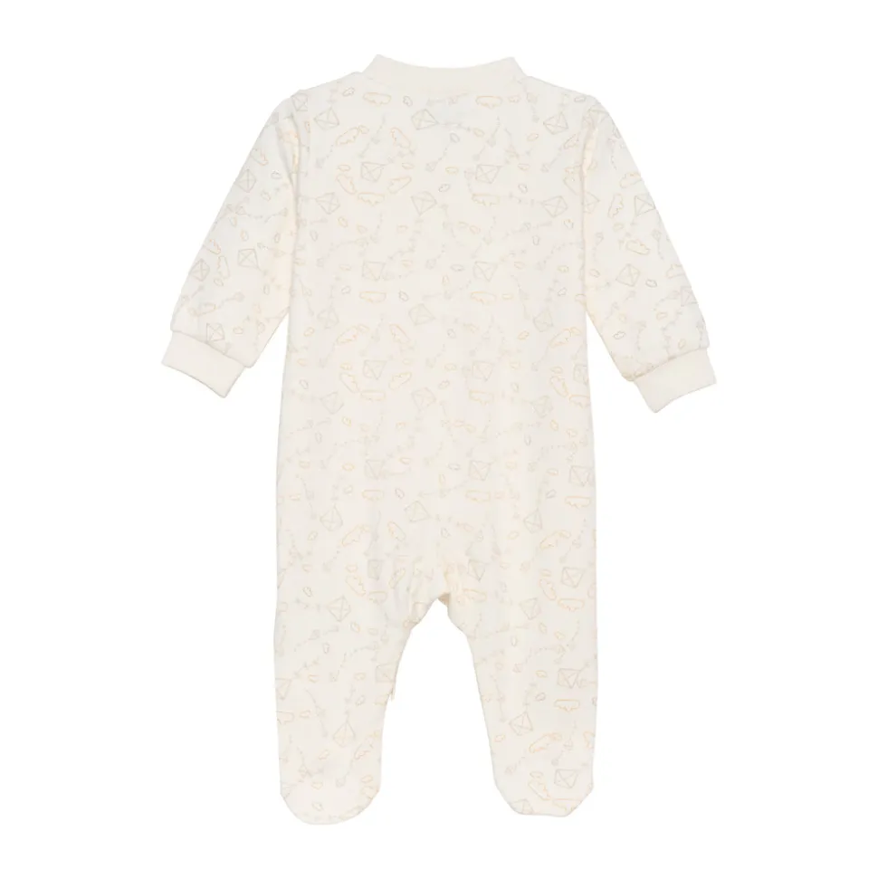 Natdragt med lynlås og fod - Marshmallow