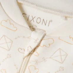 Natdragt med lynlås og fod - Marshmallow