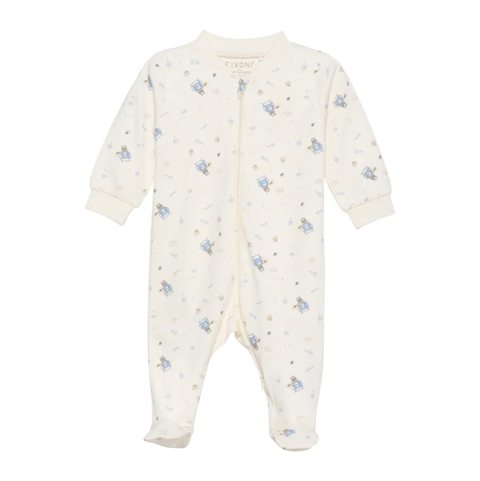 Natdragt med lynlås og fod - Ashley Blue