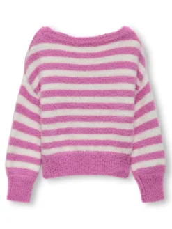Newpiumo langærmet pullover - Super pink
