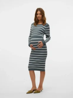 Newsiv june langærmet strik kjole - STORMY WEATHER