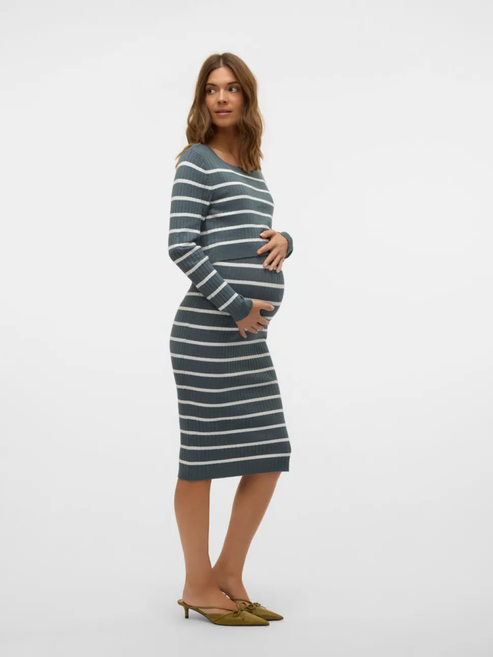 Newsiv june langærmet strik kjole - STORMY WEATHER