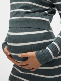 Newsiv june langærmet strik kjole - STORMY WEATHER