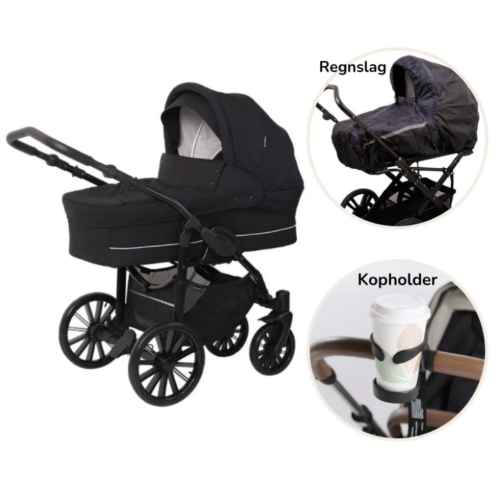 Nordic Lux inkl. regnslag og kopholder - Dusty black