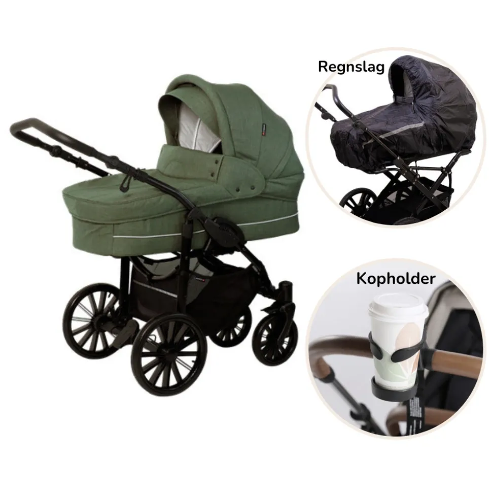 Nordic Lux inkl. regnslag og kopholder - Dusty green