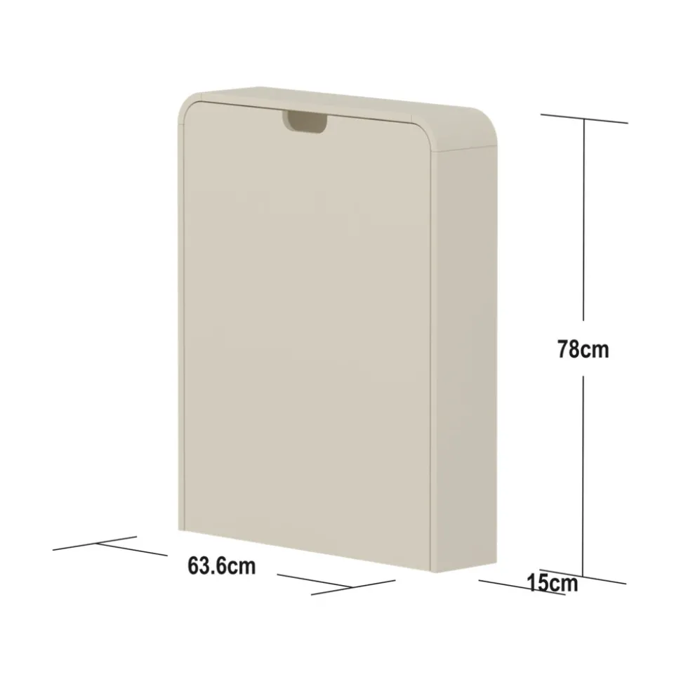 Nova væghængt Puslebord, creme