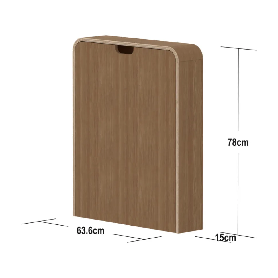 Nova væghængt Puslebord, eg