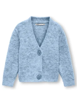 Oriana langærmet glitter cardigan - BLUE