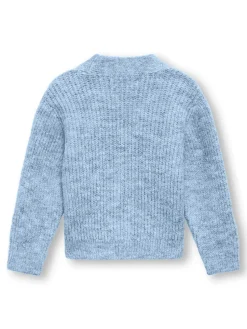Oriana langærmet glitter cardigan - BLUE