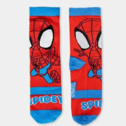 4-pak strømper i sparegris - Spidey - BLÅ/MIX