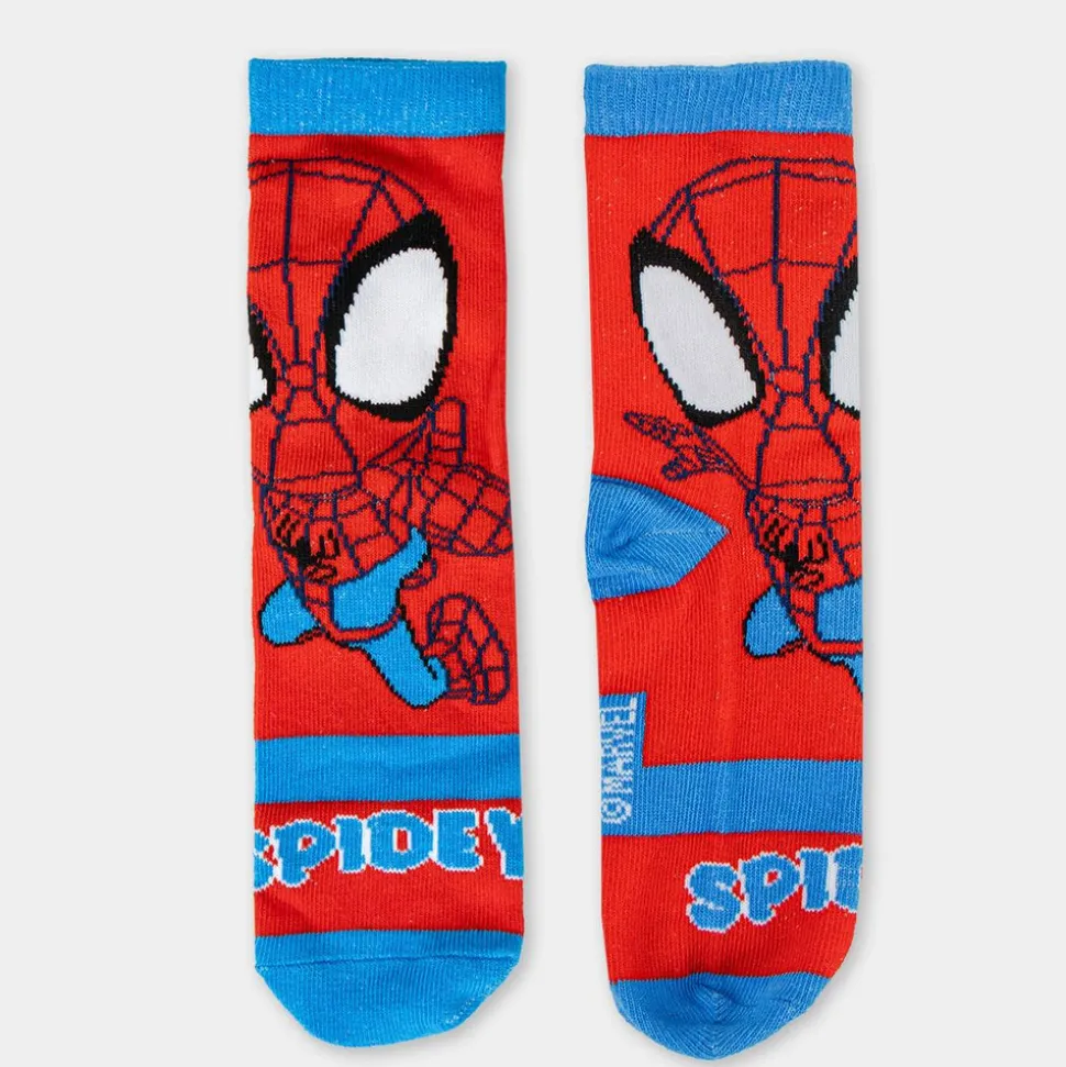 4-pak strømper i sparegris - Spidey - BLÅ/MIX